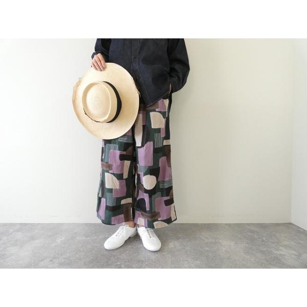 【SALE】prit(プリット) 40/1ブロードコラージュプリントワイドパンツ(71621)※セール商品の為、送料無料サービス対象外