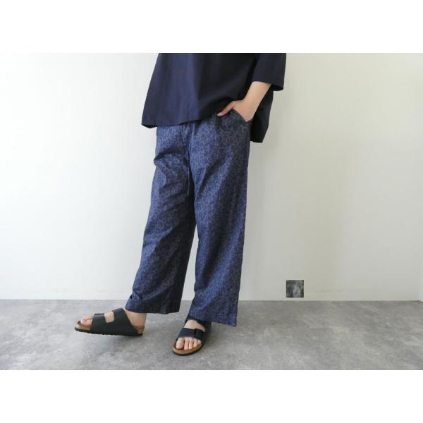 【SALE】prit(プリット) 80/1ローンボタニカルプリントワイドパンツ(72617)※セール商品の為、送料無料サービス対象外