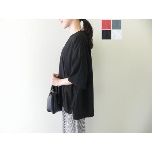 【SALE】prit(プリット) 30/1ハイゲージ天竺タイプライター切替5分袖Tシャツ(92621)※セール商品の為、送料無料サービス対象外
