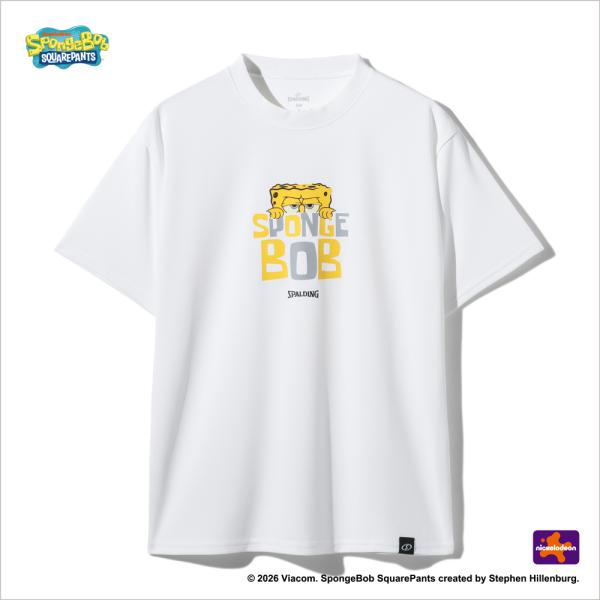 スポルディング 公式 ジュニア Tシャツ スポンジ・ボブ モノクローム SJT26043S SPALDING バスケ ウェア 半袖 キッズ 子供