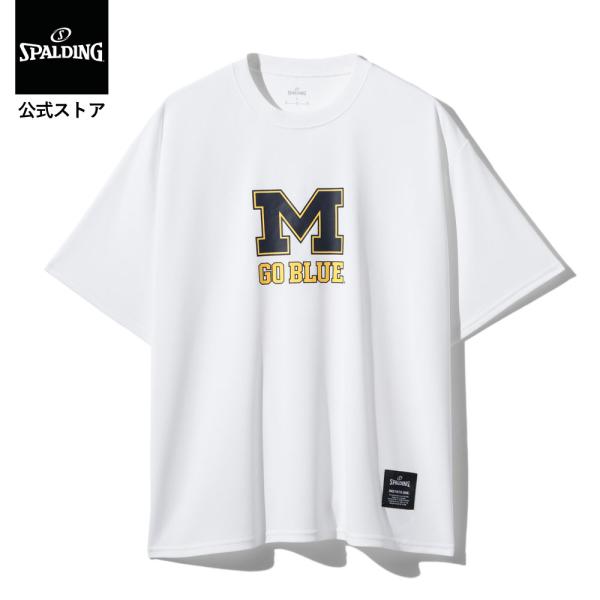 スポルディング 公式 Tシャツ ミシガン M ゴーブルー ロゴ SMT26021M SPALDING バスケ ウェア 半袖 メンズ レディース