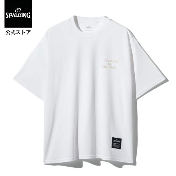 スポルディング 公式 Tシャツ ミシガン M ロゴ バック SMT26028M SPALDING バスケ ウェア 半袖 メンズ レディース