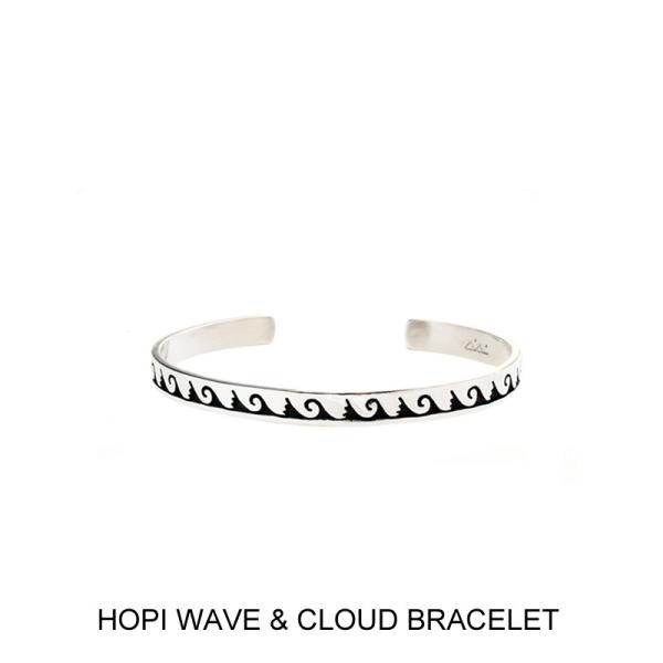 【未使用】ホピ族　シルバーバングル　ウェーブ　波　オーバーレイ　スターリング HOPI ホピ インディアン WAVE & CLOUD OVERLAY BRACELET ブレスレット