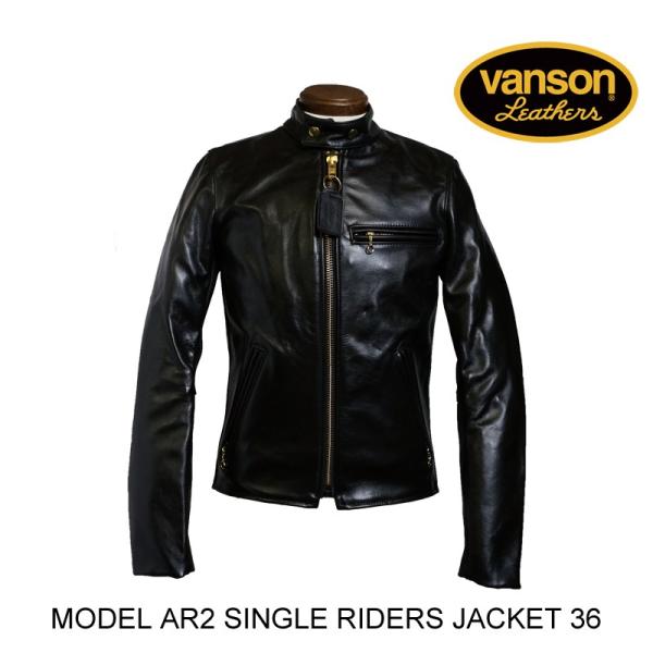 VANSON バンソン MODEL AR2 SINGLE RIDERS JACKET シングル ライダース ジャケット BLACK 36