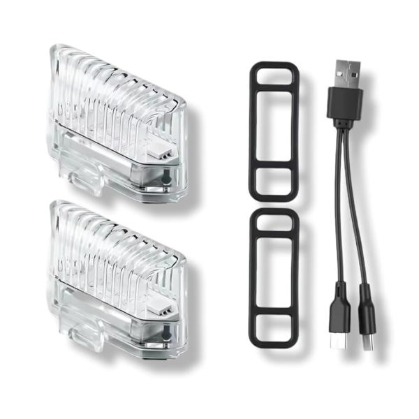 自転車 ライト USB充電式 防水 自転車用 LED テールライト リアライト セーフティーライト フラッシュサイクル USB  警告灯 2個