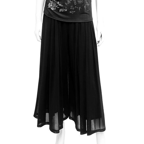 Specchio スペッチオ ソフトパワーネット ゆったり ワイド ロング パンツ ガウチョパンツ スカンツ スカーチョ Supersport Tn