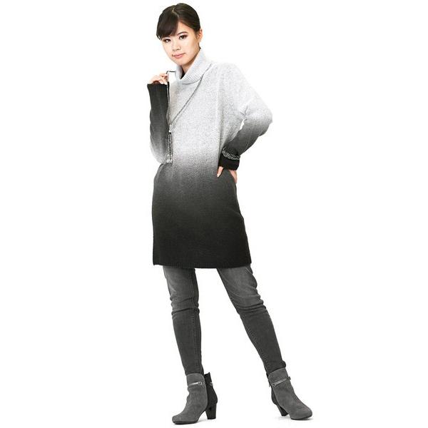 グラデーション タートルネック ニット ワンピース Specchio スペッチオ 392 501 56 Specchio Pleats 通販 Yahoo ショッピング