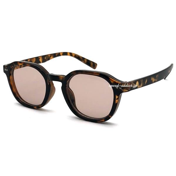 CROWN PANTO SQUARE SUNGLASS べっ甲 × LIGHT BROWN/クラウンパント型スクエア多角形鼈甲カラーレンズパリジェンシェイプアウトドアuv対策
