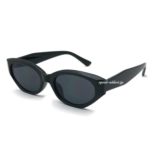 FLAT LENS CAT'S EYE SUNGLASS BLACK × SMOKE/フラットレンズキャッツ