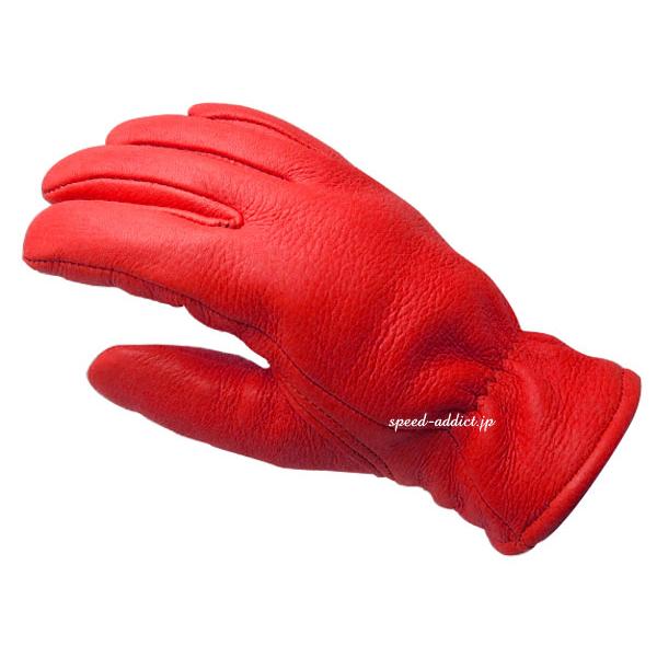 CHURCHILL GLOVE RED/チャーチルグローブ赤レッド裏地なし鹿革