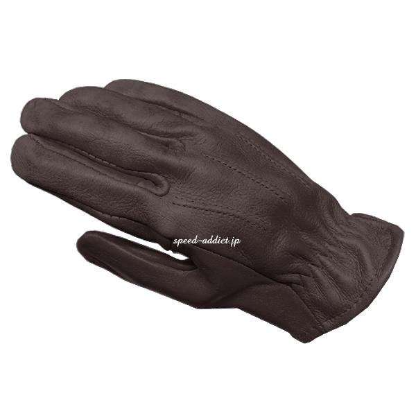 SULLIVAN GLOVEHORTY VINTAGE BROWN/サリバングローブ茶色ブラウン裏地なし鹿革ディアスキン本革定番バイク用手袋メンズアメリカ製usa