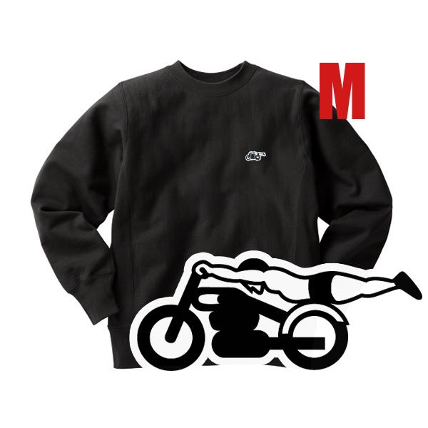 リバース縫製 サイドリブ スピードアディクト SWEAT BLACK × M/黒