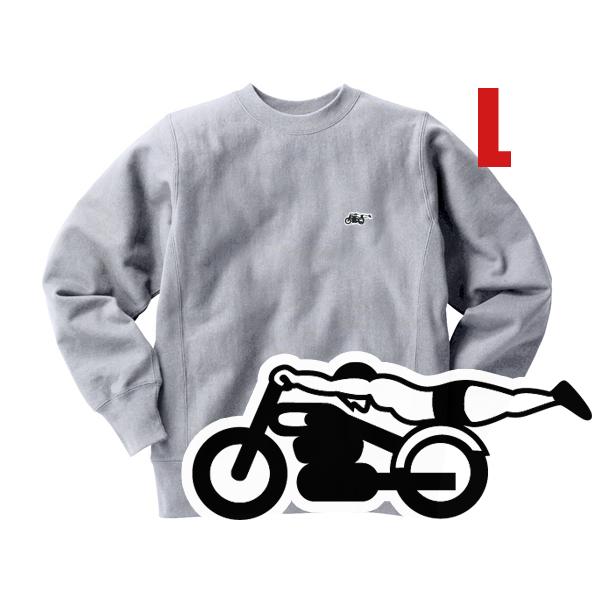 リバース縫製 サイドリブ スピードアディクト SWEAT GRAY × BLACK L