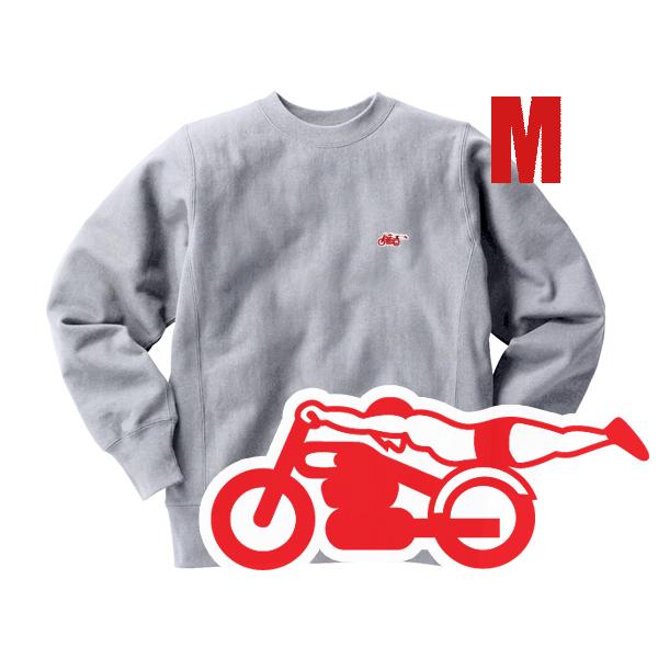 リバース縫製 サイドリブ スピードアディクト SWEAT GRAY × RED M/杢