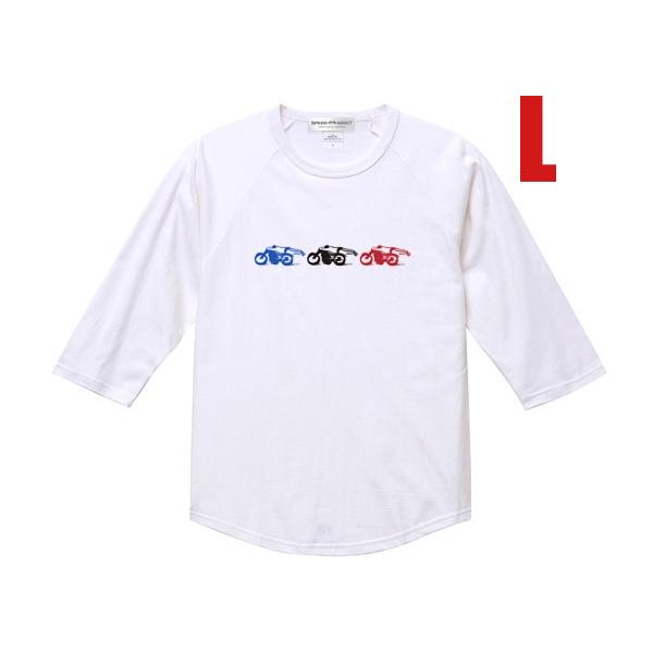 専用商品　ハーレーダビッドソン　チャンピオン　ランタグ　ラグラン　Tシャツ 3スピードアディクト Raglan 3/4 Sleeves T-shirt WHITE L/ラグラン七