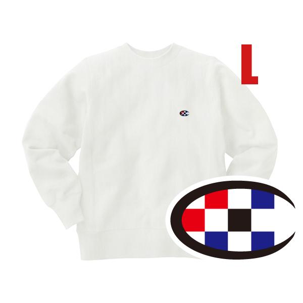 リバース縫製 サイドリブ C WAPPEN SWEAT WHITE L/白ビンテージ 