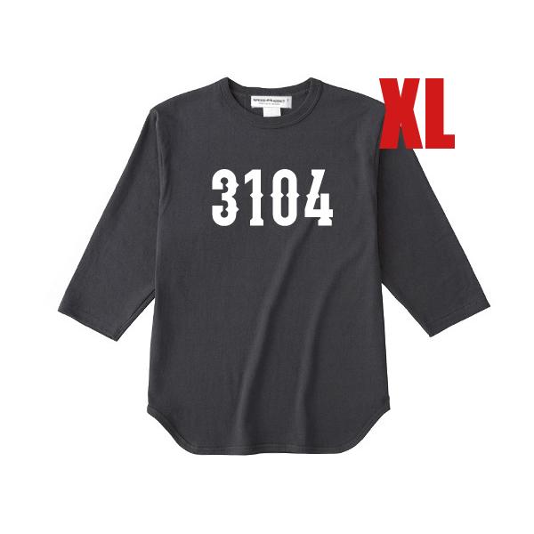 3104 3/4 Sleeves T-shirt BLACK × XL/七分袖スリークオータースリーブ