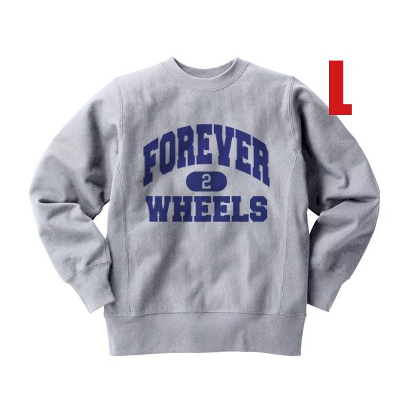 リバース縫製 サイドリブ FOREVER 2 WHEELS SWEAT GRAY L/杢グレー