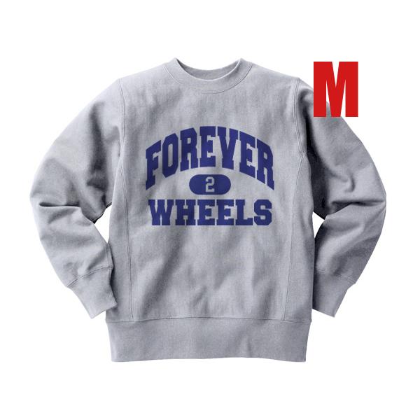 リバース縫製 サイドリブ FOREVER 2 WHEELS SWEAT GRAY M/ビンテージ