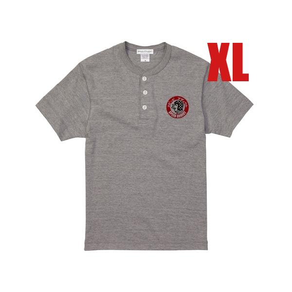 SPEED ADDICT TRADE MARK ヘンリーネック T-shirt GRAY XL/霜降りグレー杢healthknitヘルスニットtwon moonトゥームーンavirexアビレックス