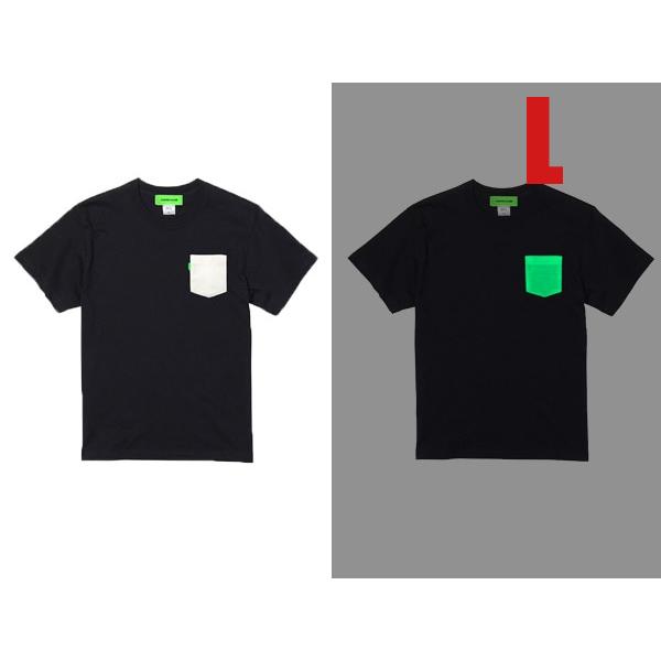 GROW IN THE DARK POCKET T-shirt BLACK L/黒蓄光プリント暗闇で