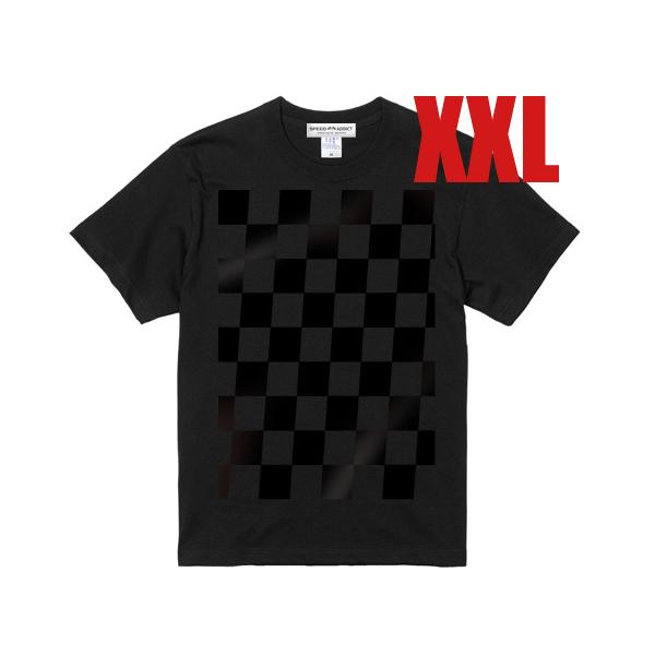 5°CHECKER T-shirt BLACK × XXL/黒ブラック旧車単車オールドスクール 