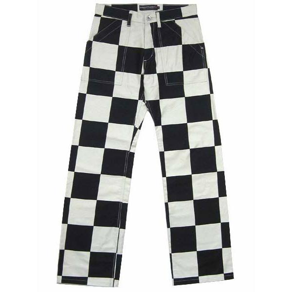 CHECKER PANTS WHITE × BLACK/チェッカーパンツchecker flag CHECKER PANTS WHITE × BLACK/チェッカーパンツchecker flag