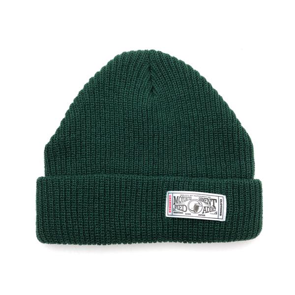 ロゴ入り緑色ニット帽 KNIT CAP GUARANTEE GREEN/ニットキャップ緑グリーンワンポイント帽子