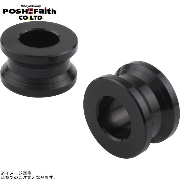 他サイト： POSH ポッシュ 141008-06 アルミカラースプールタイプ 内径M8 厚さT=10mm(2個入り) ブラックの商品画像