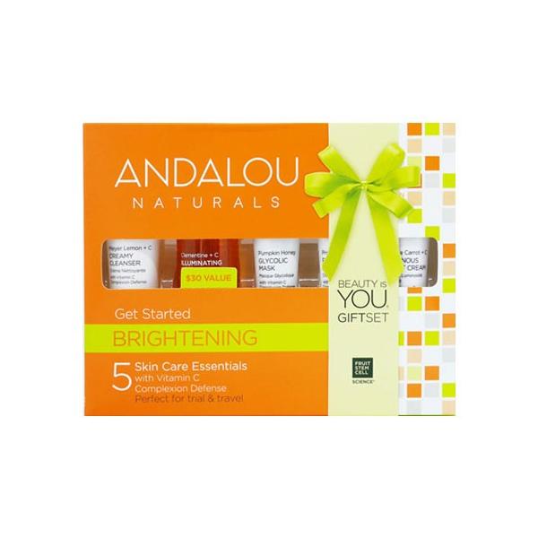 �A���_���[ �i�`�������Y �Q�b�g�E�X�^�[�e�b�h�E�u���C�g�j���O�A�X�L���P�A �G�b�Z���V���� 5�{�Z�b�gAndalou Naturals Get Started Brightening Kit 5pc