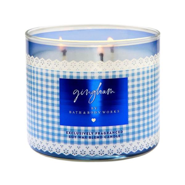 Bath & Body Works 3芯アロマキャンドル 2個セット お取り寄せ バスアンドボディワークス ギンガム 3芯キャンドル 411g