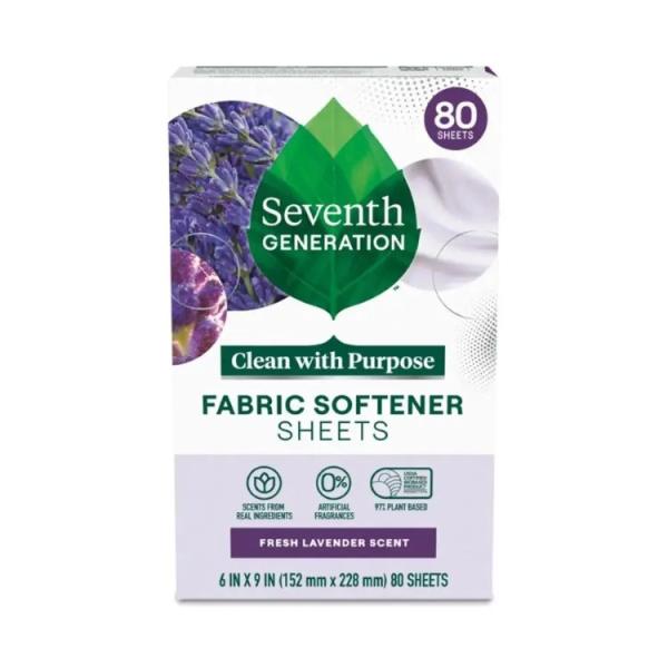 セブンスジェネレーション ラベンダー 天然柔軟剤シート 80枚入 Seventh Generation Lavender Natural Fabric Soft お取り寄せ