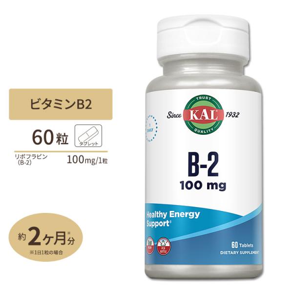 ビタミンB2 サプリ 100mg 60粒 60日分 KAL カル