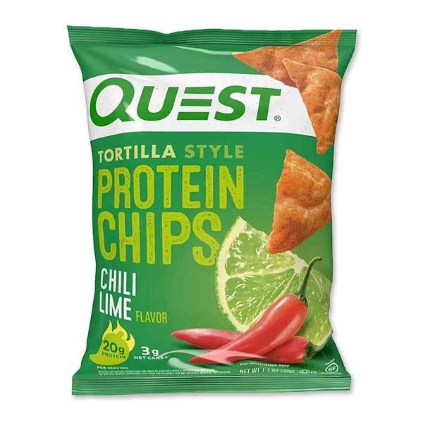 yN[|zNGXgj[gV veC`bvX `C 32g(1.1oz) Quest Nutrition Tortilla Style Protein Chips Chili Lime