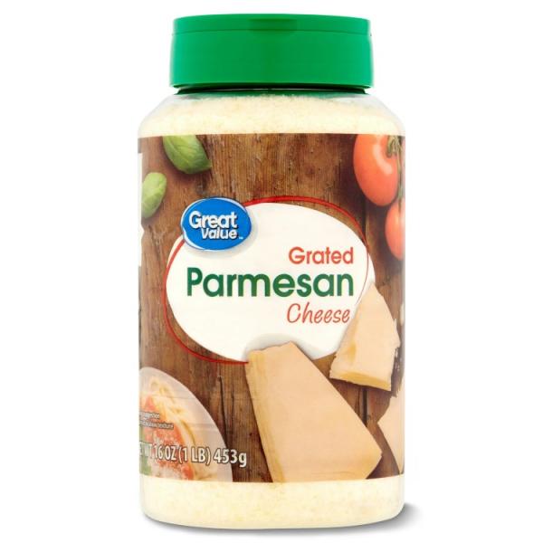 お取り寄せ 【ウォルマートブランド】グレートバリュー 粉チーズ 454g Great Value Grated Parmesan Cheese, 16 oz B