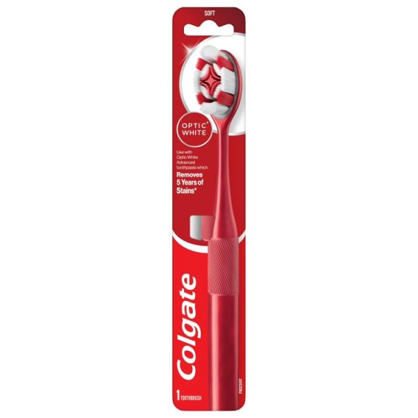 お取り寄せ コルゲート オプティックホワイト ソフト歯ブラシ 大人用 1本 Colgate Optic White Soft Toothbrush for Ad