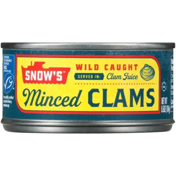 お取り寄せ スノーズ 天然採取 あさりみじん切り クラムジュース漬け 184g 常温保存缶 Snow's Wild Caught Minced Clams in