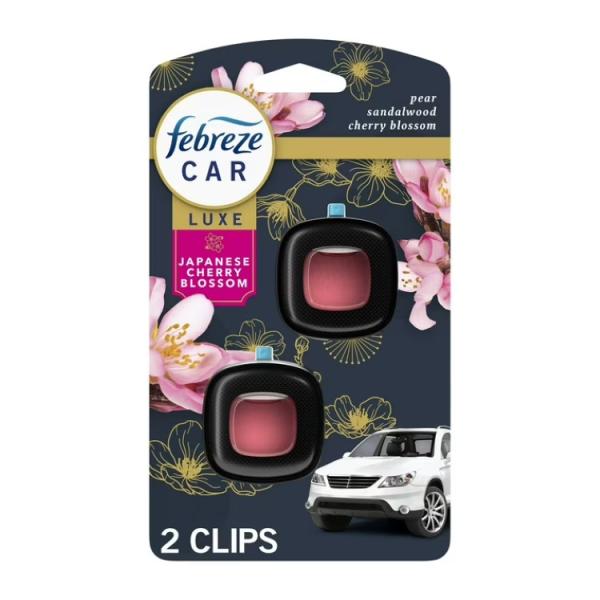 お取り寄せ ファブリーズ 車用消臭芳香剤 カーベントクリップ ジャパニーズチェリーブロッサム 2個入り Febreze Car Air Freshener, O