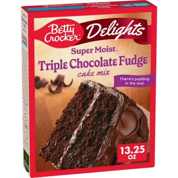 ベティクロッカー ディライツ スーパーモイスト トリプルチョコレートファッジ ケーキミックス 375g Betty Crocker Delights Super お取り寄せ