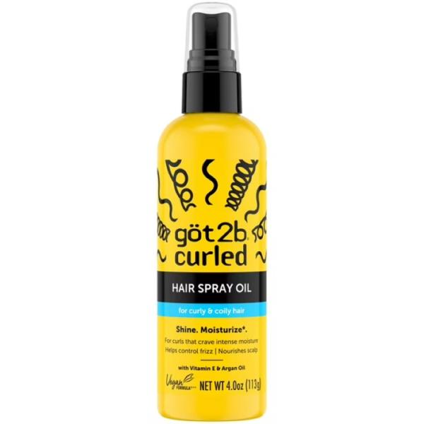 ゴットゥービー カールド ヘアスプレーオイル カーリー＆コイリーヘア用 約113g Got2b Curled Hair Spray Oil, 4oz, for お取り寄せ