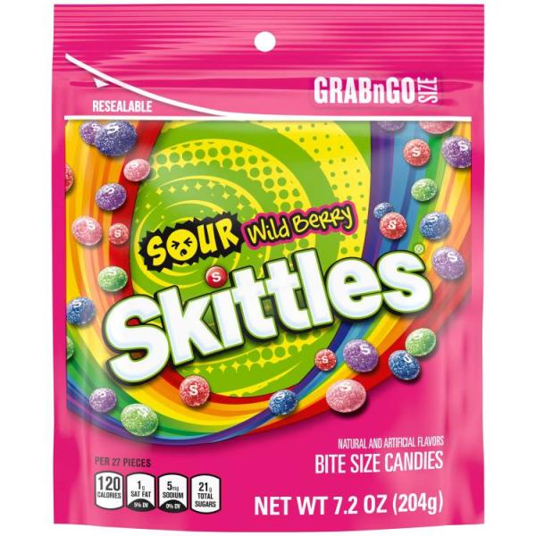 お取り寄せ スキットルズ サワー ワイルドベリー チューイーキャンディ 204g Skittles Sours Wild Berry Chewy Ca