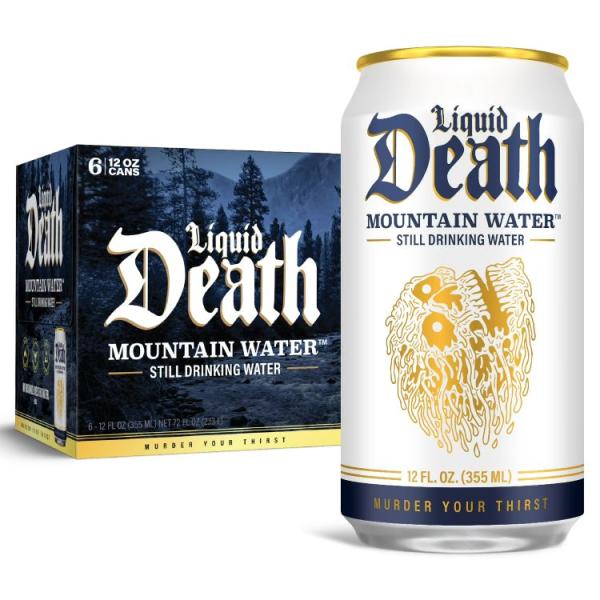 リキッドデス スティルマウンテンウォーター 355ml 6本パック Liquid Death, Still Mountain Water, 6-Pack 12o お取り寄せ