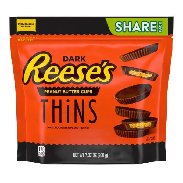 リーシーズ シンズ ダークチョコレート ピーナッツバターカップ シェアパック 208g Reese's Thins Dark Chocolate Peanut  お取り寄せ