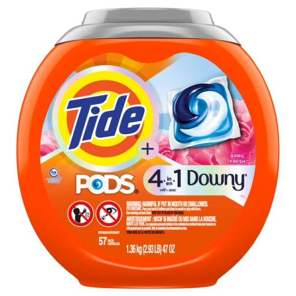 お取り寄せ タイド ポッズ 洗濯洗剤パック ダウニーフレッシュ 57個入り Tide PODS Laundry Detergent Pacs with a To