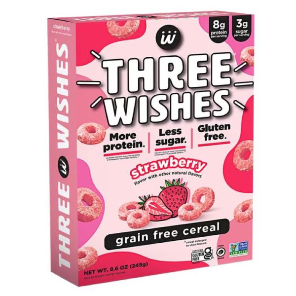 スリーウィッシュズ ストロベリー グレインフリーシリアル Three Wishes Grain Free Cereal, Strawberry, Gluten- お取り寄せ