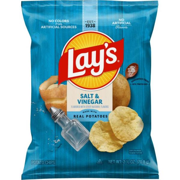 お取り寄せ レイズ ポテトチップス ソルト＆ビネガー 70.8g Lay's Potato Chips Salt & Vinegar Flavored 2.5