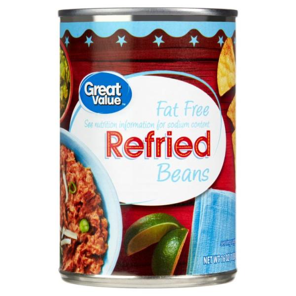 お取り寄せ グレートバリュー ファットフリーリフライドビーンズ 454g Great Value Fat Free Refried Beans, 16