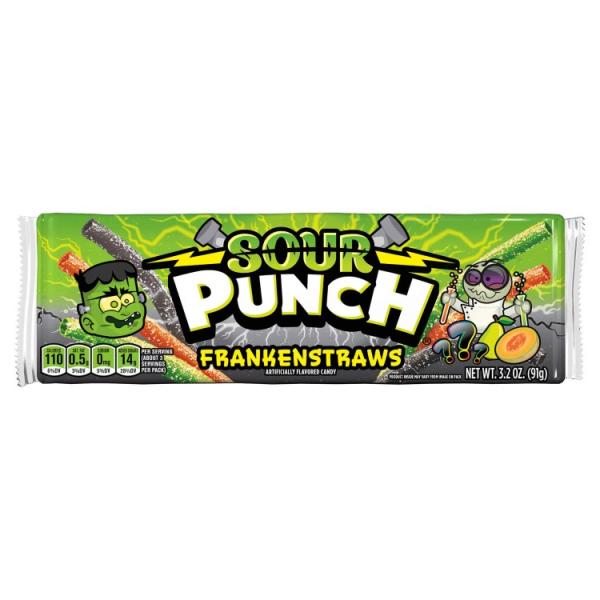 お取り寄せ [ハロウィン限定版]サワーパンチ フランケンストロー ハロウィンキャンディ 91g Sour Punch Frankenstraws Ha