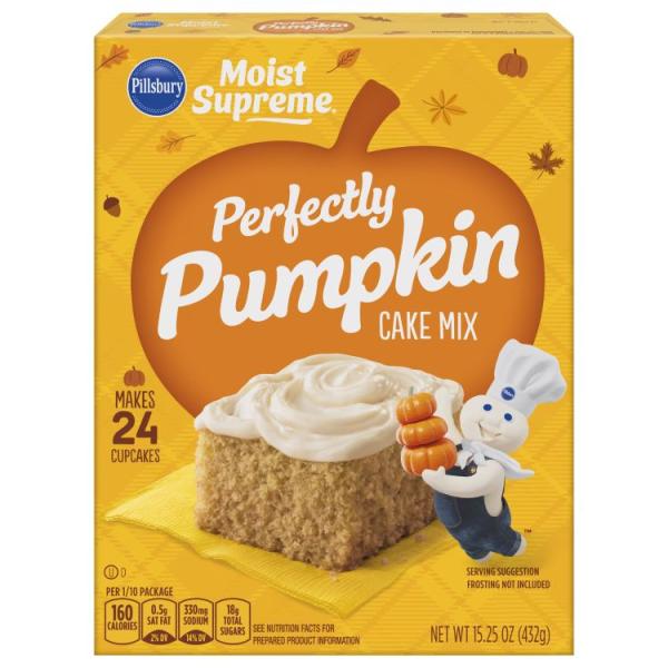 お取り寄せ [秋限定版]ピルズベリー モイスト シュプリーム プレミアム パーフェクトリー パンプキン ケーキミックス 432g Pillsbury