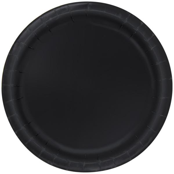 お取り寄せ 【ウォルマートブランド】ウェイトゥセレブレート 紙皿 約18cm ブラック 70枚 Black Round 7inch Dessert Plates